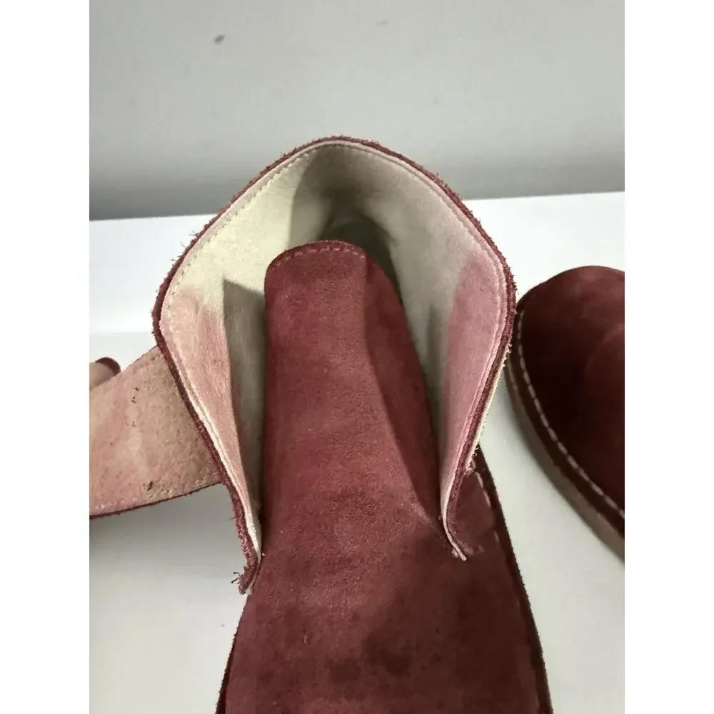 Cienta Kids Burgundy Suede Ankle Boots Size 1 US 32 EU Made in Spain